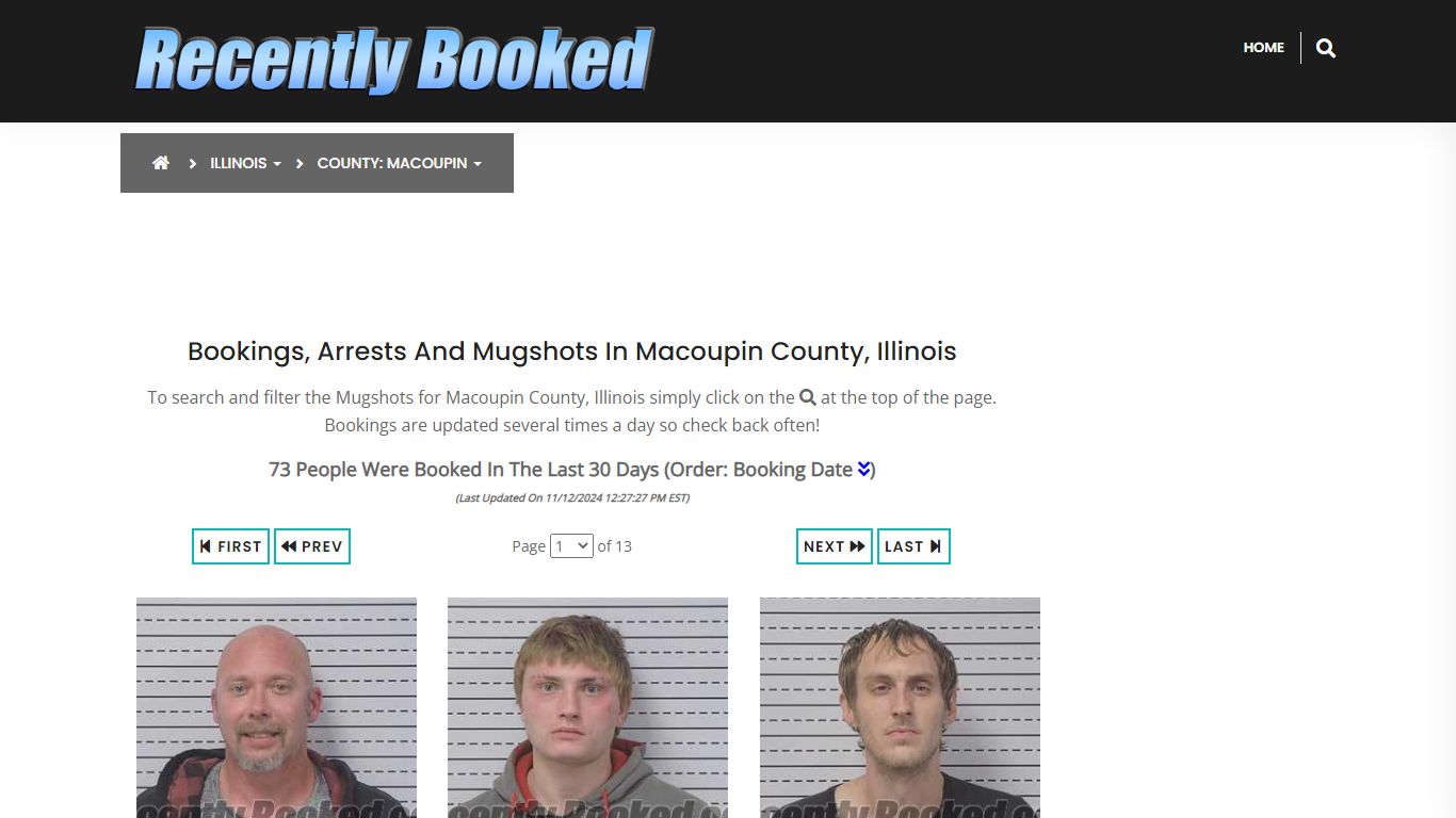 Bookings, Arrests and Mugshots in Macoupin County, Illinois