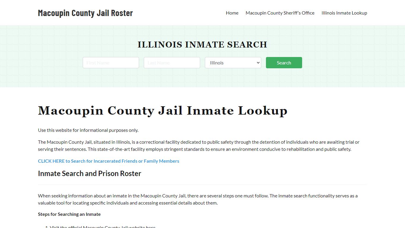 Macoupin County Jail Roster Lookup, IL, Inmate Search